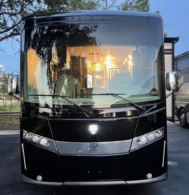 An RV with a new windshield installed near Lakeland FL by RV Specialty Care