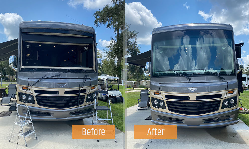 RV coach window replacement