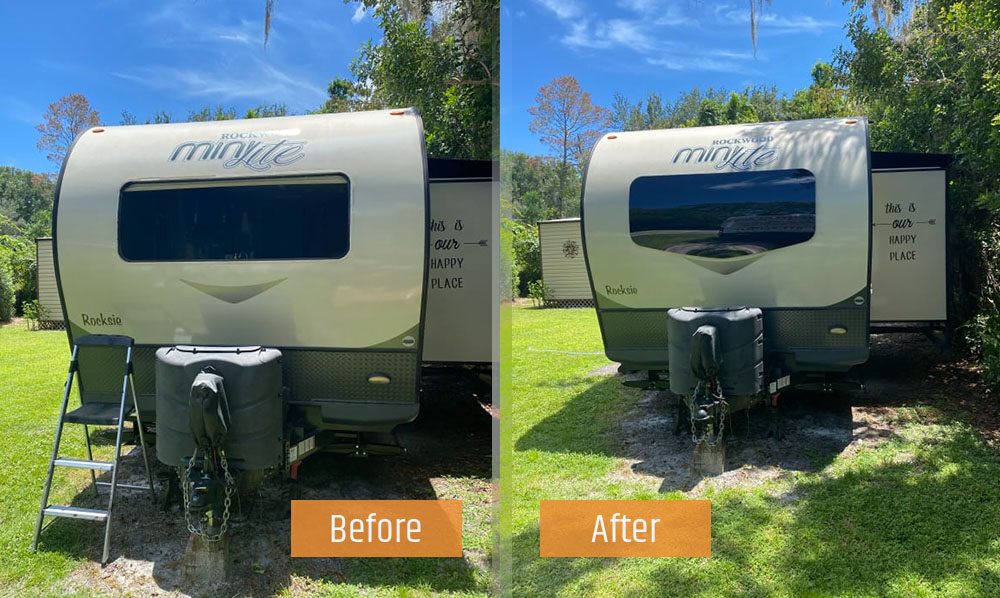 travel trailer front window replacement